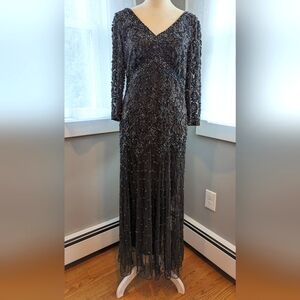 Pisarro Nights Beard Gray Midi Dress Formal